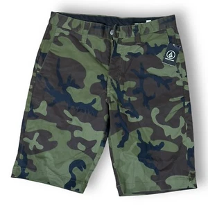 VOLCOM VMONTY Stretch Shorts Green Camo Combo Mens size 28 - Picture 1 of 14