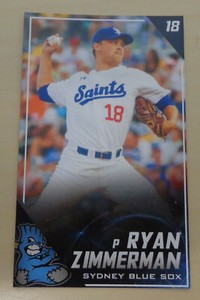 2019/20 Sydney Blue Sox (Australian Baseball) RYAN ZIMMERMAN - St. Paul Saints