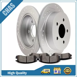 Rear Slotted Brake Rotors Brake Pads Fits 1997 1998-2005 Buick Century Chevrolet - Picture 1 of 6