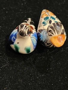 2 Vintage Tonala Mexikanische Keramik Vögel Mexikanische Volkskunst Souvenirs Miniatur ** - Bild 1 von 17