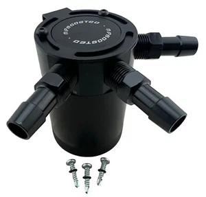 JDM Turbo Universal Compact Baffled 3 Port Oil Catch Can Tank Air Oil Separator - Bild 1 von 2