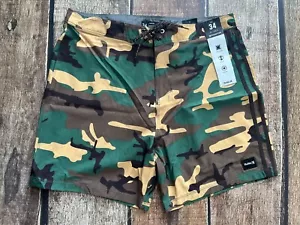 HURLEY PHANTOM TAILGATE CAMO SWIMMING TRUNKS JUNGLE MENS 34 NEW WITH TAGS - Picture 1 of 10