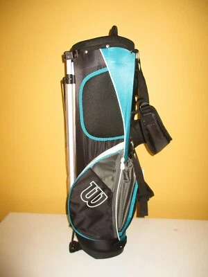 Wilson Profile Junior Youth Stand Carry Bag Dual Strap 4 Way 31" Blue & Black - Image 1 of 4