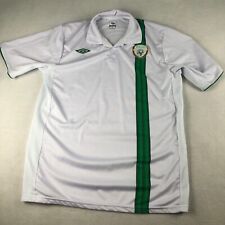 Umbro Polo Shirt Mens XL White Green Ireland Short Sleeve Casual