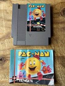 Pac Man Nintendo NES (Tengen 1990) Gray Cart Variant with Manual Tested