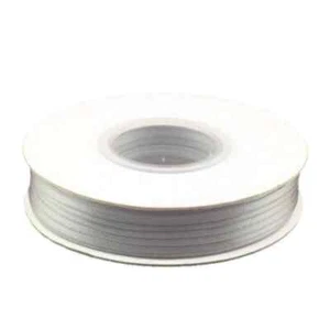 Narrow Silver Ribbon | 1/8 Inch Double Faced Satin Ribbon - Silver - 100 Yds - Picture 1 of 1