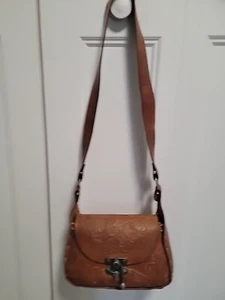 Borsa vintage in pelle lavorata a mano stile hippy anni 70, boho - Foto 1 di 10