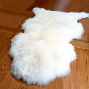 HUGE Genuine Ivory Real Sheepskin Rug Luxury British Throw Eco Pelt XXXL 120cm+ - Picture 1 of 3
