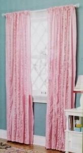 Panel de ventana con volantes Circo rosa 54" x 84" nuevo en paquete - Imagen 1 de 8