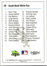 1991 CLASSIC BEST WHITE SOX MINOR LEAGUE-------PICK FROM LIST------- (CLEARANCE)