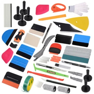 Car Vinyl Wrap Window Tint Tools Kit Sign Maker Felt Squeegee Glove 4 Magnets AU - Picture 1 of 10