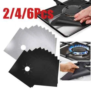 2/4/6X Gas Range Stove Top Burner Cover Protector Reusable Liner Clean Non-stick - Picture 1 of 14
