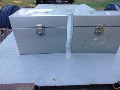 Vintage Hamilton Skotch  Metal  File Lock Box Set One Large And One Small  - Image 1 of 4