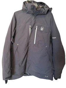 Spyder XTL Snowboarding Ski Jacket Mens Large Removable Hood CA52645 Black - Picture 1 of 11