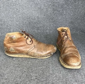 Red Wing Shoes 595 Chukka Boots Men 12 D Brown Round Toe Leather Made Usa ISSUES - Picture 1 of 24