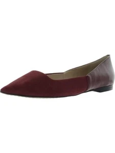 FRENCH CONNECTION Womens Burgundy Geneveve Slip On Leather Ballet Flats 7.5 - Picture 1 of 6