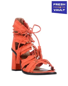 RRP €450 BCBGMAXAZRIA Leather Sandals US8 UK5 EU38 Tassels Made in Italy - Picture 1 of 9