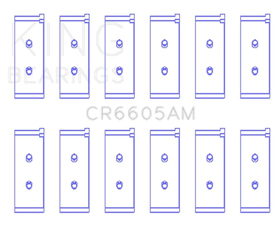 Juego de rodamientos de biela King Engine CR6605AM PARA TOYOTA CROWN 2000 M Foto 1 de 4