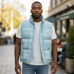 Nike Puffer Vest Mens Small Blue Cloud Sleeveless Jacket Winter HF7720-464 NEW - Picture 1 of 22