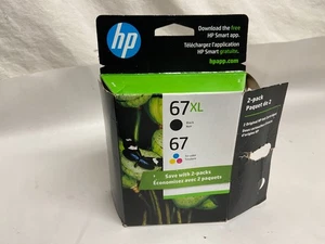 Original HP 67XL schwarz & 67 dreifarbige Tintenpatronen 2er-Pack Ablaufdatum Okt 2025 - Bild 1 von 3