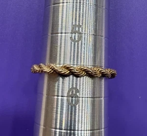 14k Yellow Gold Rope ring size 5.5 Stackable  - Picture 1 of 3