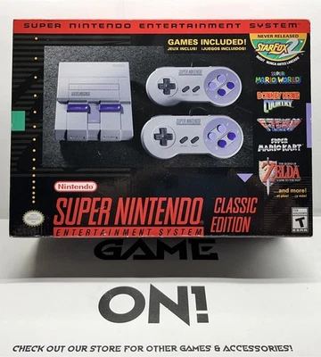 Authentic SNES Super Nintendo Classic Mini Super Entertainment System + 21 Games - Image 1 of 4