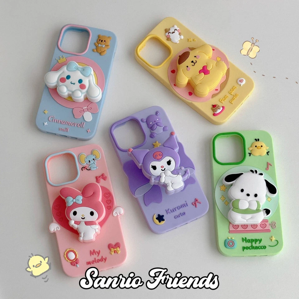 Linda funda de teléfono 3D de dibujos animados animes anti-caída para iPhone 16 15 14 13 12 Pro Max Foto 1 de 4