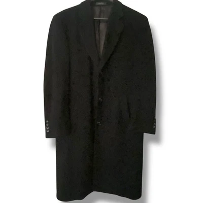 Chaqueta De Colección Chaps Ralph Lauren Para Hombres 44 R Negra Cachemira Lana Sobre Abrigo Elegante Foto 1 de 4