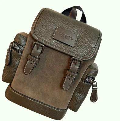 Coach Sprint Sling Green Suede Crossbody w/ pebbled leather CCE79 - Image 1 of 4