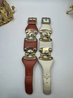 Signed CC Skye Belt Buckle Cuff Bracelet Two Tone And Gold Tone Metal Nice Heavy - Image 1 of 4