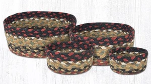 Earth Rugs CB-19 Burgundy Mustard Casserole Baskets Set of 4 - Bild 1 von 1