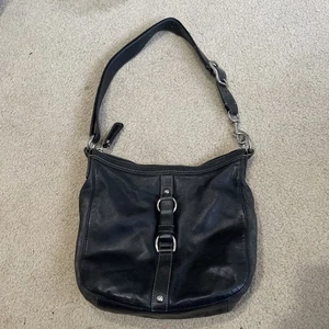 Bolso de Hombro Convertible Coach Cartera Chelsea Hebilla Cuero Negro De Colección - Imagen 1 de 8