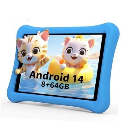 Kids Tablet for Kids 3-7: 10 inch Android 14 Tablet 6000mAh, 8G+64G - Image 1 of 4