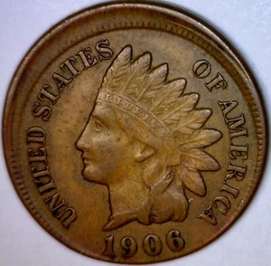 1906 ERROR Off Center Indian Head Cent AU Coin NICE EARLY O/C NR - Picture 1 of 4