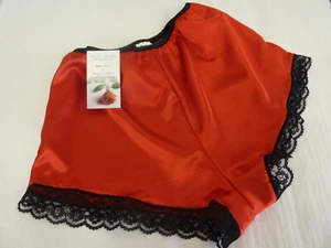 RED shiny SATIN and lace classic boxer style French Knickers XS-XL from FRANCE - Picture 1 of 1