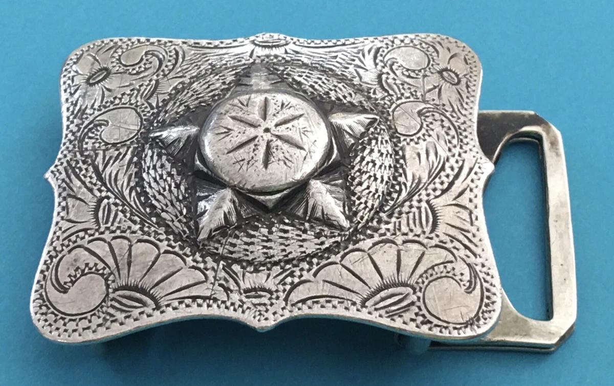 フェザー　STERLING バックル　vintage フェザー STERLING バックル vintage