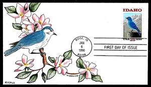 2439 25c Stamp (1990) IDAHO STATEHOOD FDC HD/HP FROM RICALE & LEAVITT !!! - Picture 1 of 2