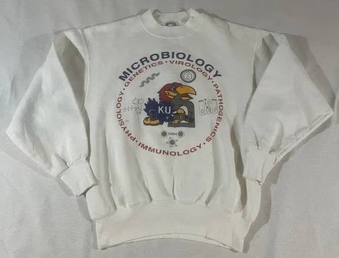 Vintage Kansas University KU Jayhawks 90’s Crew Neck Sweatshirt Pullover M Cover