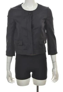 Chaqueta para mujer J Crew talla 0 gris lisa básica manga 3/4 lana - Imagen 1 de 4