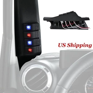 Black Left Hand Driver A-Pillar 4-Switches Pod for 2011-2018 Jeep Wrangler JK - Picture 1 of 10