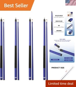 Elegantes matt blaues 58" Billard Queue Set - 2 Stück Fiberglas, Qualität - Bild 1 von 8