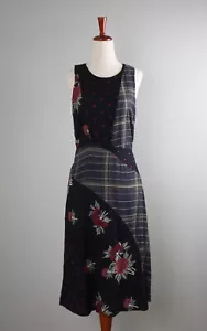 ANTHROPOLOGIE NWT $198 Maeve Plaid Polka Dot Patchwork Bliss Dress Size 8 - Picture 1 of 6