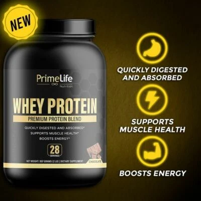 Whey Protein em pó Primelife Nutrition | Chocolate 2 lb | 28 porções - Imagem 1 de 3