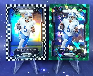 2023 Panini Prizm David Montgomery Scatole in bianco e nero e Leoni ghiaccio verde SP - Foto 1 di 15