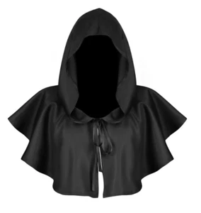 BLACK HANG MAN HOOD Grim Reaper Halloween Executioner Hooded Costume Mask - Picture 1 of 5