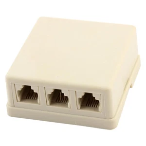 Telephone Jack Box 6P4C 1 to 3 RJ11 Female Socket with Double Adhesive Tape - Zdjęcie 1 z 4