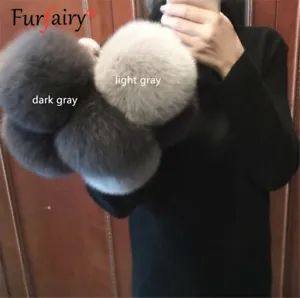 6" 15cm Real Fox Fur Ball PomPom Genuine Fur Keychain Pendant Bag Charm