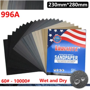 230*280mm 996A Wet and Dry Abrasive Sandpaper Grit 60#~10000# Sand Paper Sheets - Picture 1 of 31