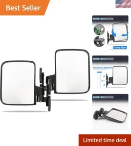 High-Strength Rubber-Coated Magnetic Side Mirrors for UTVs & Compact Tractors - Picture 1 of 11