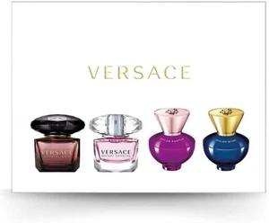 JUEGO DE REGALO EN MINIATURA VERSACE 4 BOTELLAS DE 5 ML EAU DE PARFUM EAU DE TOILETTE SELLADO - Imagen 1 de 2